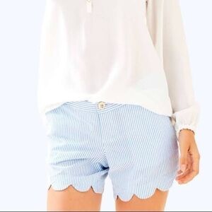 Lilly Pulitzer White and Blue Striped Shorts